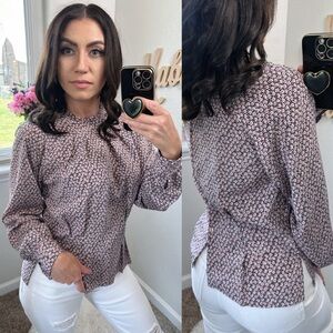 Vintage Hamilton Floral Classy tapered long sleeve top size